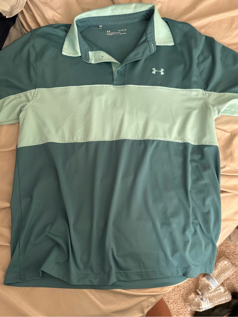 Under Armour Men's Teal & Mint Wide-Stripe Polo